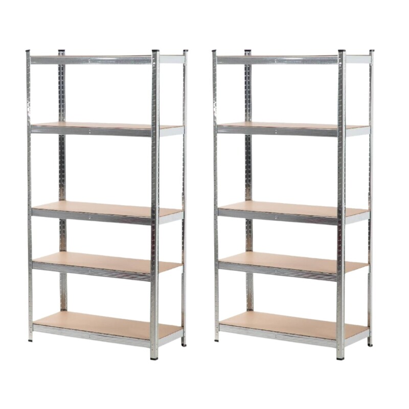 Combo Estanterías Metálica x2 con 5 Estantes MDF 180x90x40cm Combo Estanterías Metálica x2 con 5 Estantes MDF 180x90x40cm