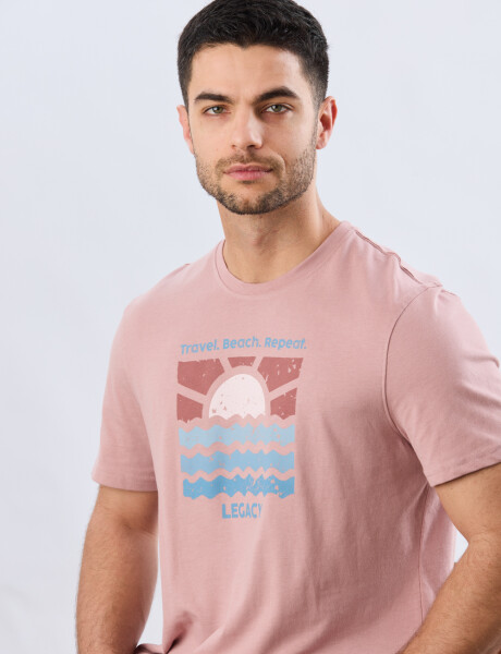 REMERA ESTAMPADA DE ALGODÓN Rosa