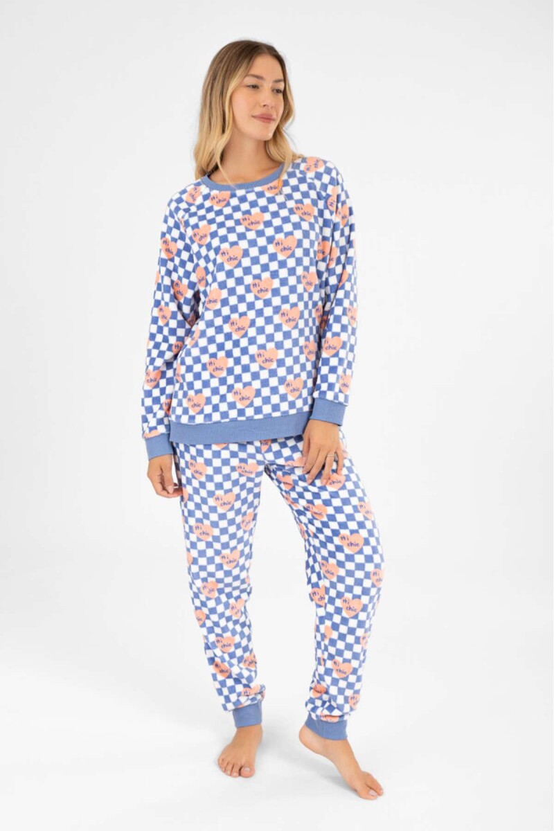 Pijama hi chic allover - Celeste 