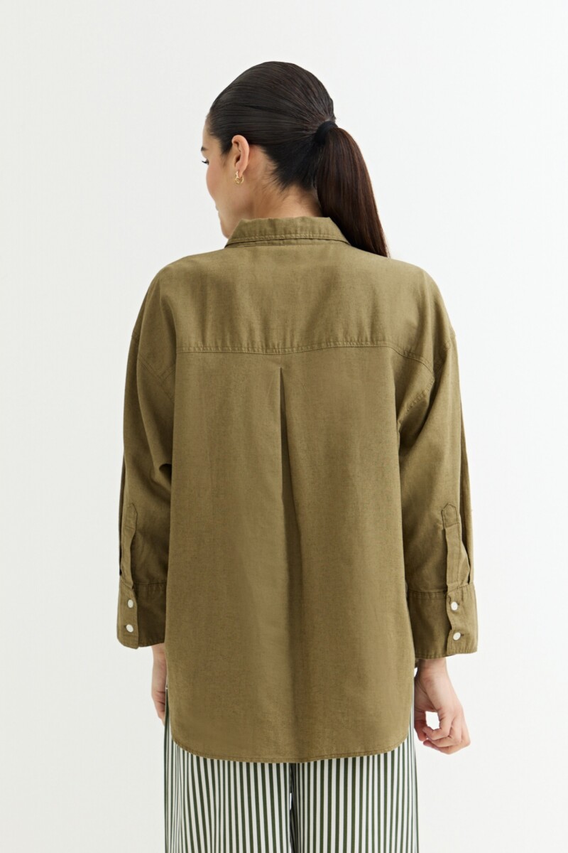 Camisa lisa rustica VERDE OLIVA