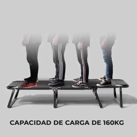 Catre Plegable De Metal C/Colchón Aire Libre Portátil Negro