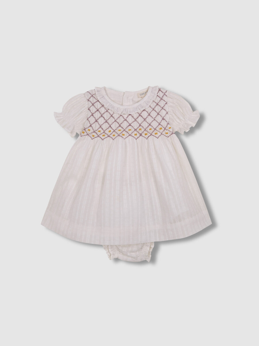 Vestido Nido De Abeja Blanco