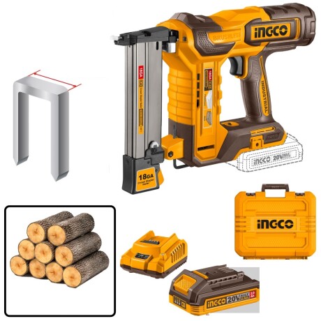Engrapadora a Batería Ingco CCSNLI6008 20V P20S 40MM AMARILLO-NEGRO