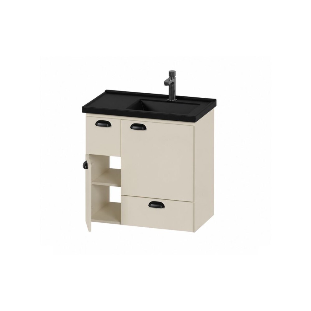 Mueble de baño suspendido Nuevo Orquídea 60cm Nude Bacha negra Mueble De Baño Suspendido Nuevo Orquídea 60cm Nude Bacha Negra