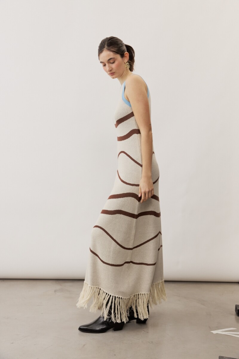 Vestido Ola CRUDO Y TOSTADO