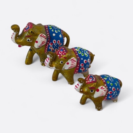 Familia De Elefantes x3 Amarillo