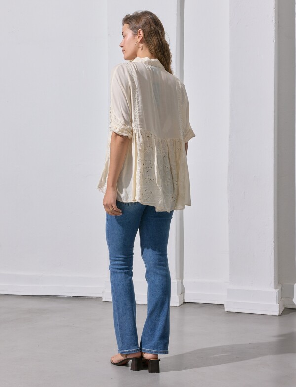 Blusa Broderie BEIGE