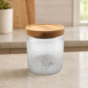 FRASCO 500ML DE VIDRIO CON TAPA WOOD FRASCO 500ML DE VIDRIO CON TAPA WOOD