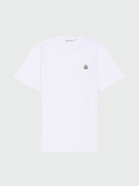 Moncler - Camiseta de Algodón con Parche de logotipo Alta Automática