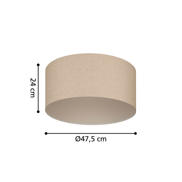 Lámpara aplique de techo cilíndrica de tela Ø475mm EG4234