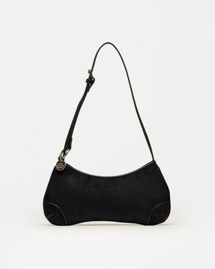 Cartera al hombro Liam Oxido efecto gamuza Negro