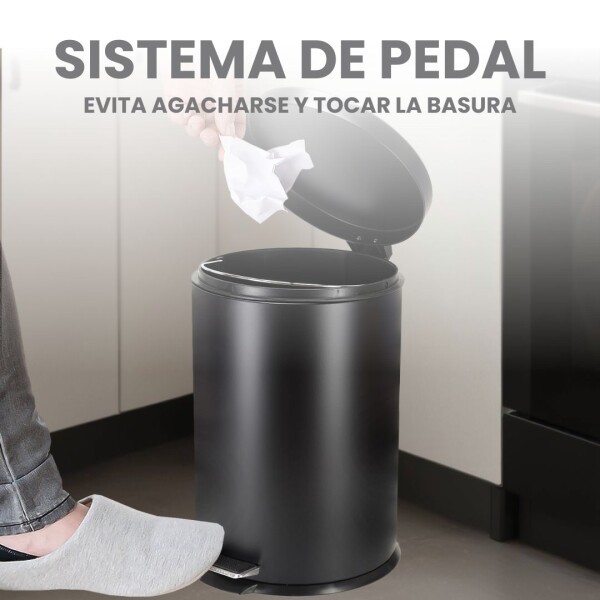 Cesto de basura 12 Litros Tacho Residuos Papelera Extraíble Acero Inoxidable Imback Color Negro Cesto de basura 12 Litros Tacho Residuos Papelera Extraíble Acero Inoxidable Imback Color Negro