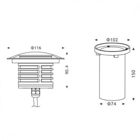 Embutido Led 1 haz de luz Rasante IP67 24 volt Embutido Led 1 haz de luz Rasante IP67 24 volt