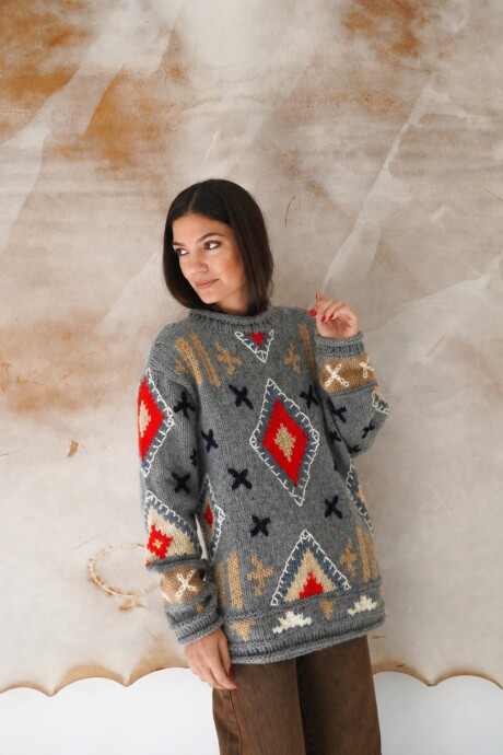 Sweater Gitano Lana Base Gris