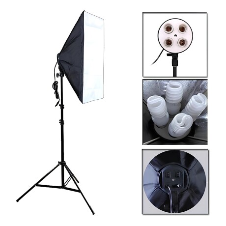 Softbox Luz para Fotografia o Video Con Atril 4 Portalamparas Softbox Luz para Fotografia o Video Con Atril 4 Portalamparas
