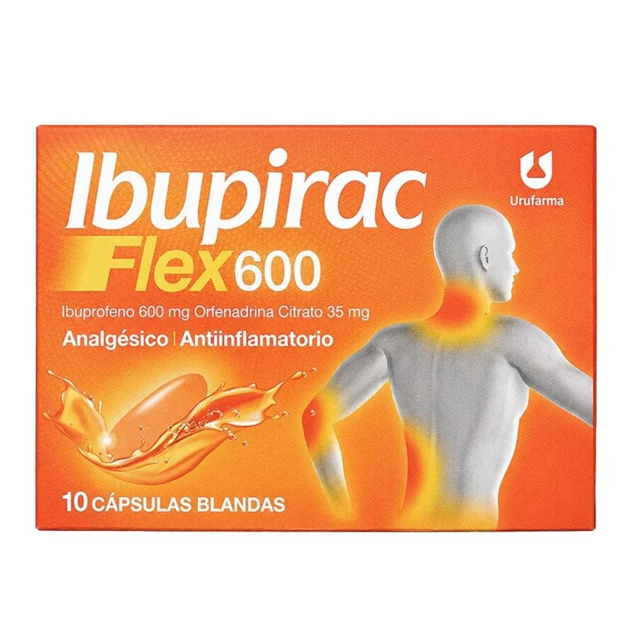 Ibupirac Flex 600 mg 10 Cápsulas Blandas - Urufarma Ibupirac Flex 600 mg 10 Cápsulas Blandas - Urufarma