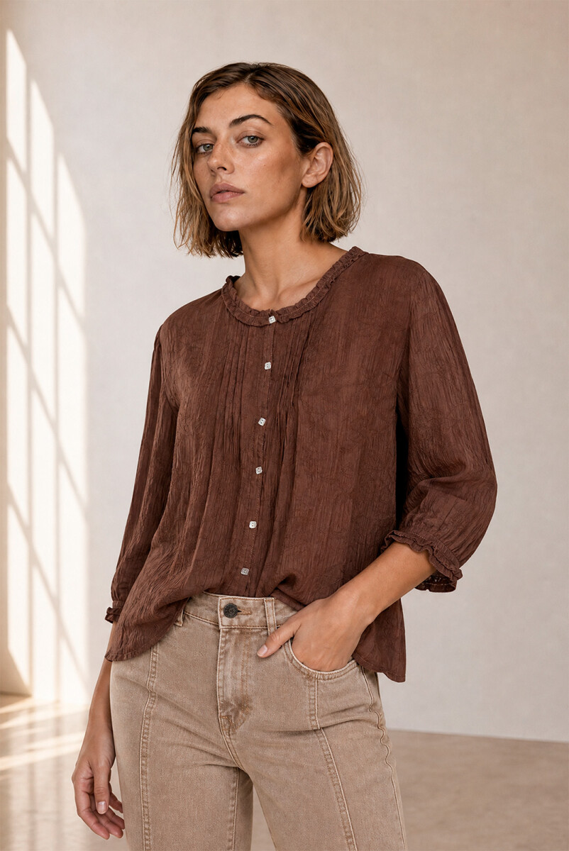 CAMISA MARGA - CHOCOLATE 