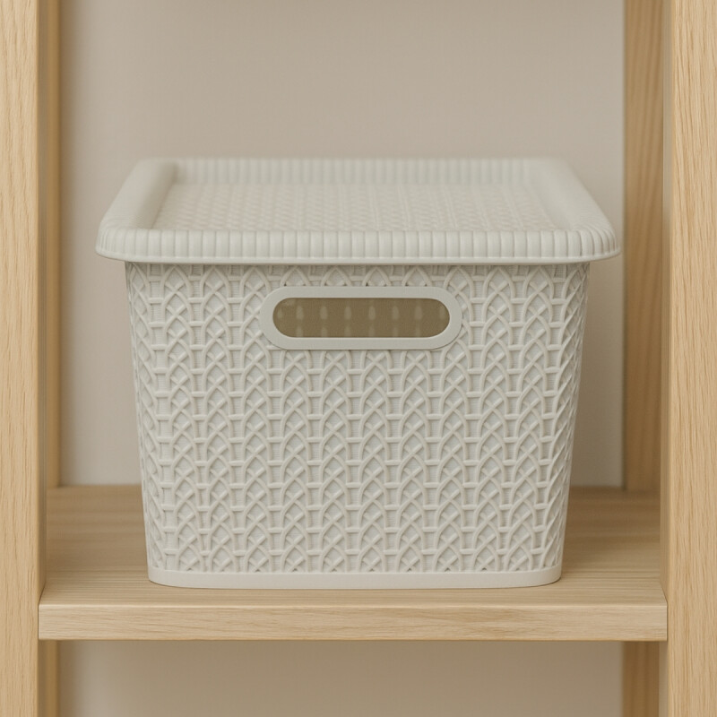 Caja organizadora simil ratá 5L BLANCO
