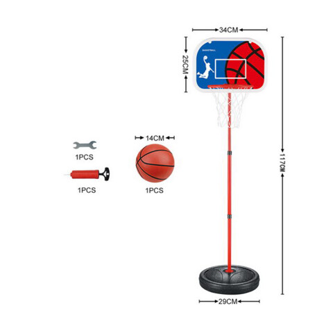 Tablero/aro Basket Con Pelota 25x34 Cm Inflador U