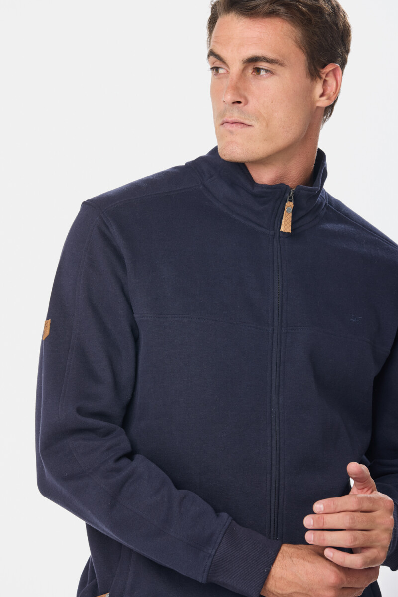 CAMPERA DE FELPA CUELLO ALTO - Azul 