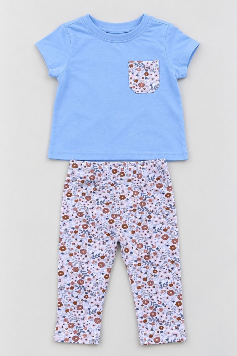 CONJUNTO COCOMIEL 8881 BEBA - CELESTE 