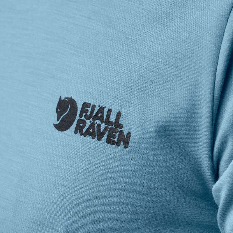 Polo Fjallraven Abisko Wool Logo SS M Hombre Black