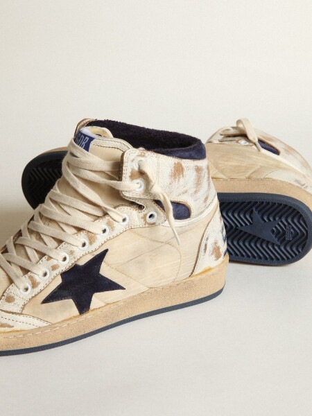 Golden Goose-Botines de cuero acordonados, Sky Star Blanco