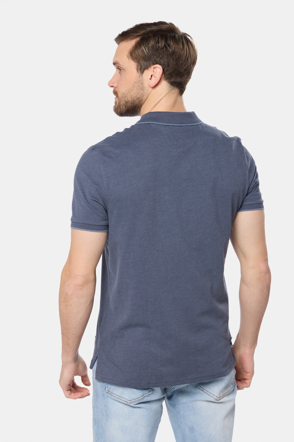REMERA POLO JERSEY RAYADA Denim