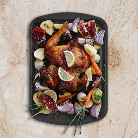 Asadera Rectangular Alta Antiadherente Tortera 30x20x4.5Cm Gris