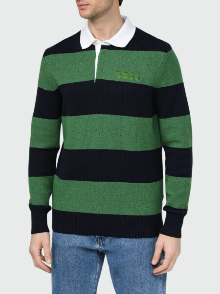 Hugo Boss - Buzo polo a rayas confeccionado en algodón, PAROMA 0