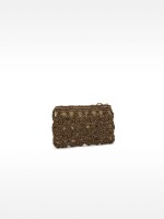 Monedero Con Efecto Rafia marron