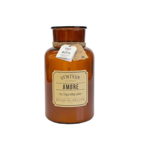 VELA AROMATICA AMBER EN JARRON VIDRIO Unica