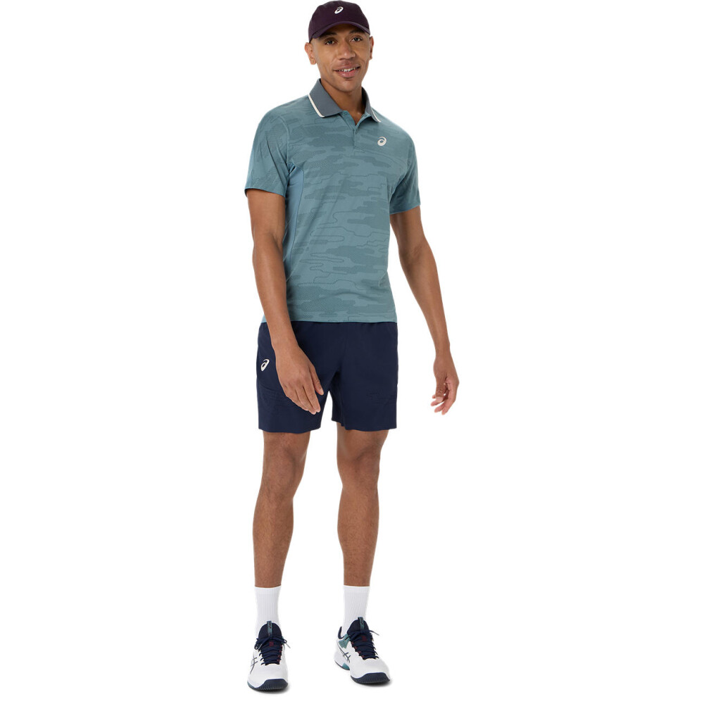 Polos Tenis Match Jacquard Polo SS Top Hombre Foggy Teal