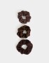 Skunzies Set por 3 Set De Scrunchies - Marron Chocolate
