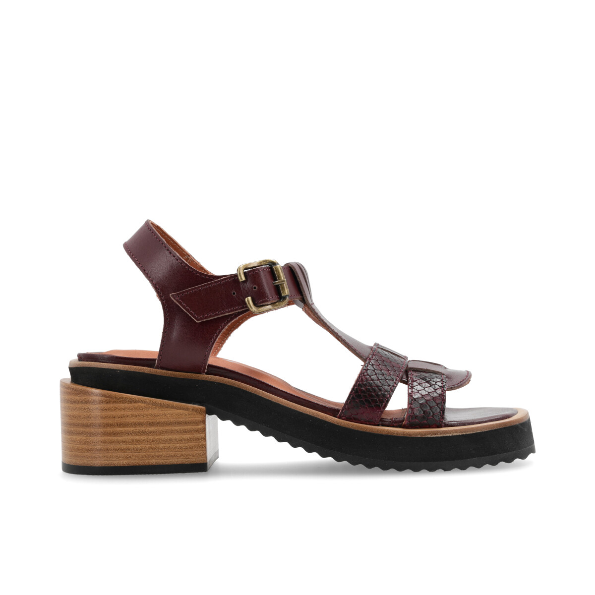SANDALIAS VENET - CUERO AMALFI - BORDO 