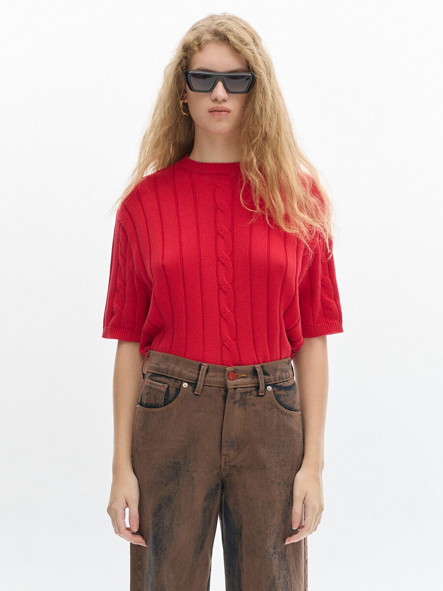 Knit T-shirt Jody - Rojo 