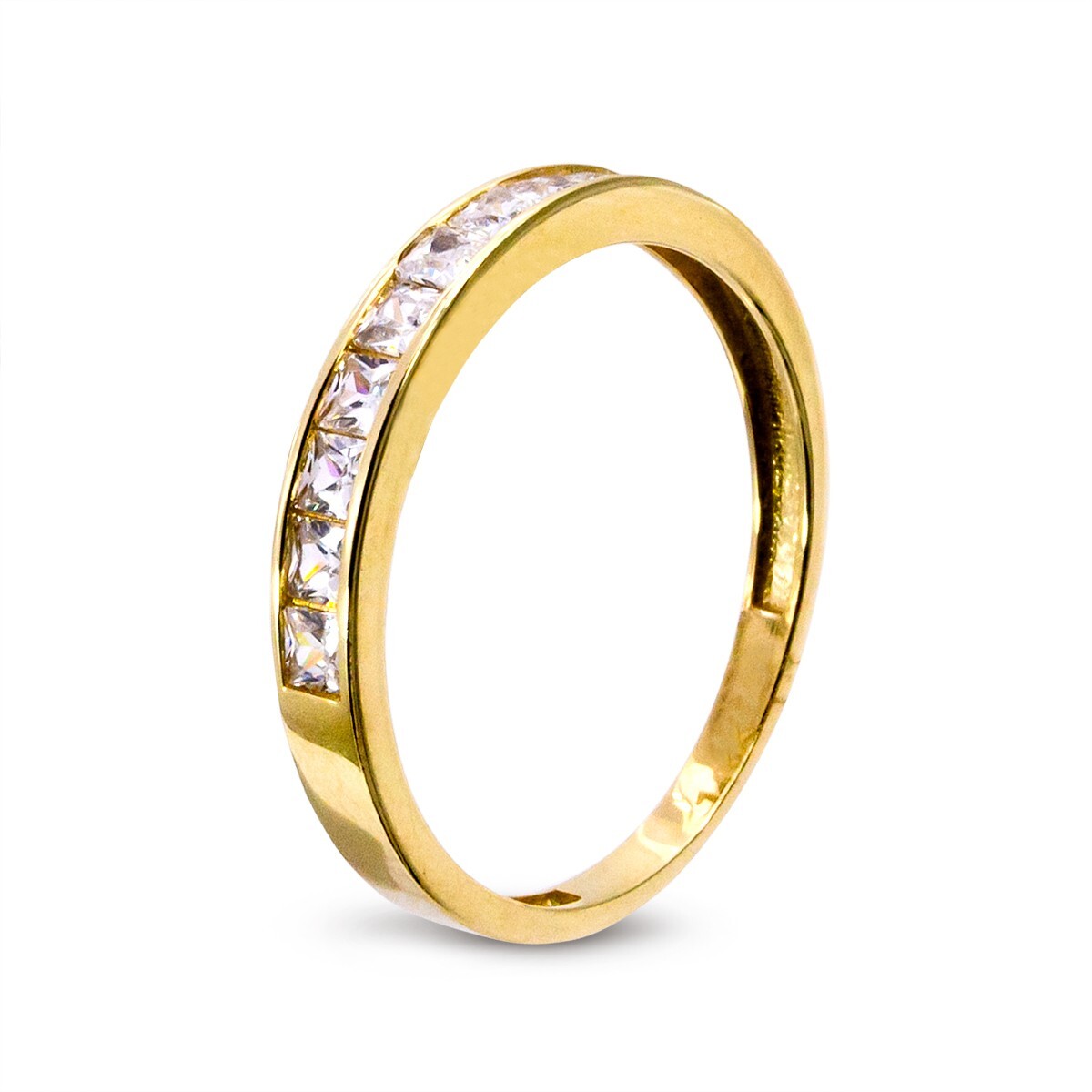 Anillo de oro 9 ktes, con circonias. 