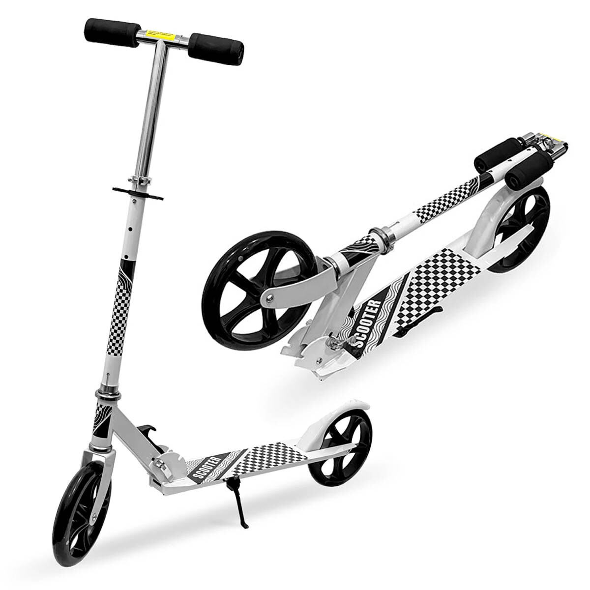 Monopatin Scooter Plegable Rueda Grande 200 Mm - Blanco 