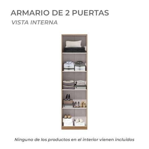 Armario Ropero Multiuso 2 Puertas 170 x 46,2 x 28,5 cm - MDP - Freijo Armario Ropero Multiuso 2 Puertas 170 x 46,2 x 28,5 cm - MDP - Freijo