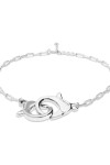 COLLAR BAÑADO EN PLATA CON MOSQUETÓN ENTRELAZADO GRANDE Colgante
