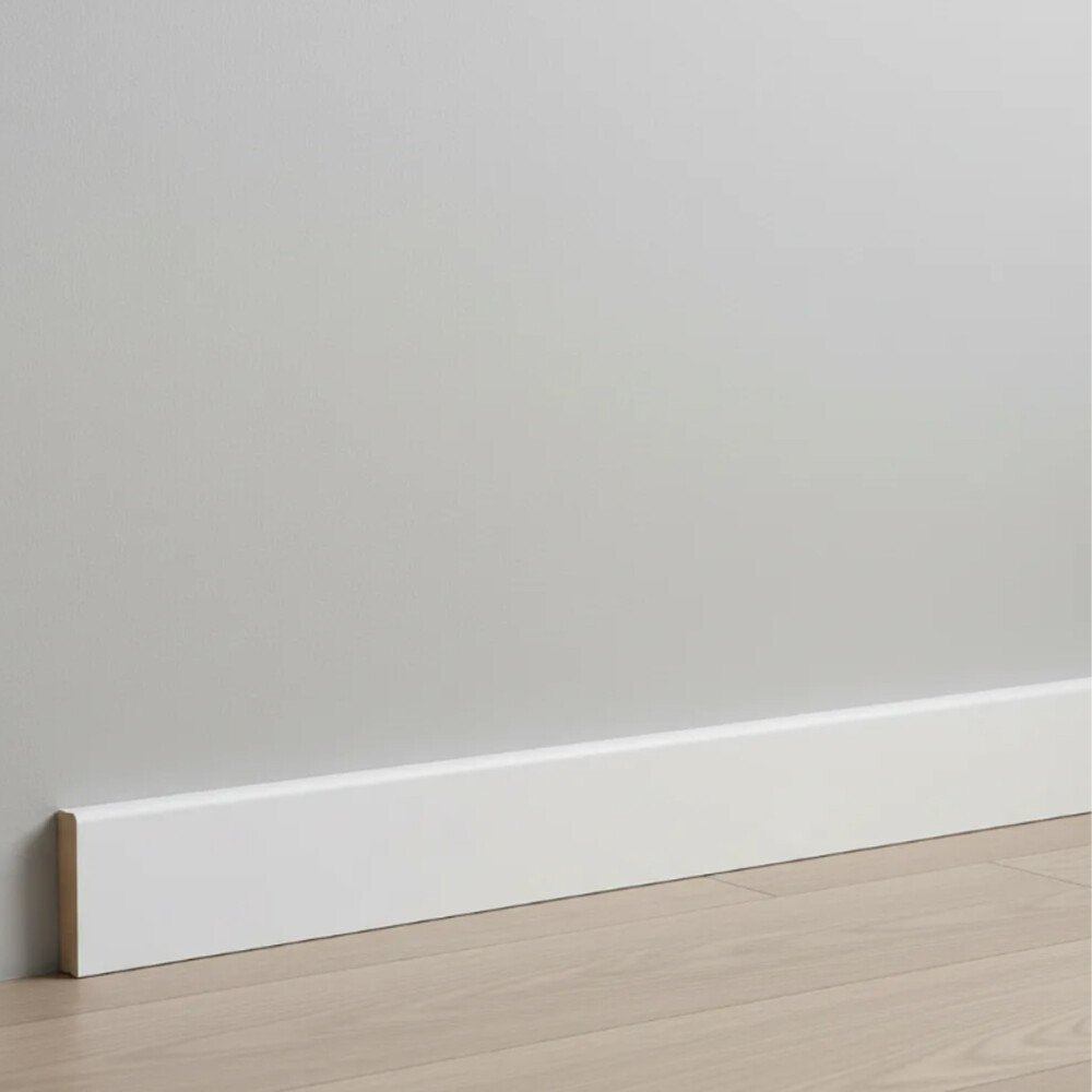 Zócalo Adhesivo Macizo 1m X 1.2cm De Espesor 8cm Altura Blanco