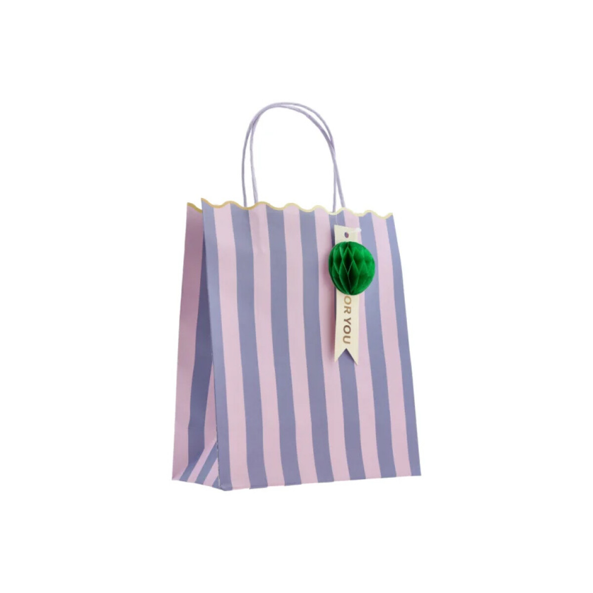 Bolsa de Regalo con Cordon Diseño a Rayas Chica - Violeta 