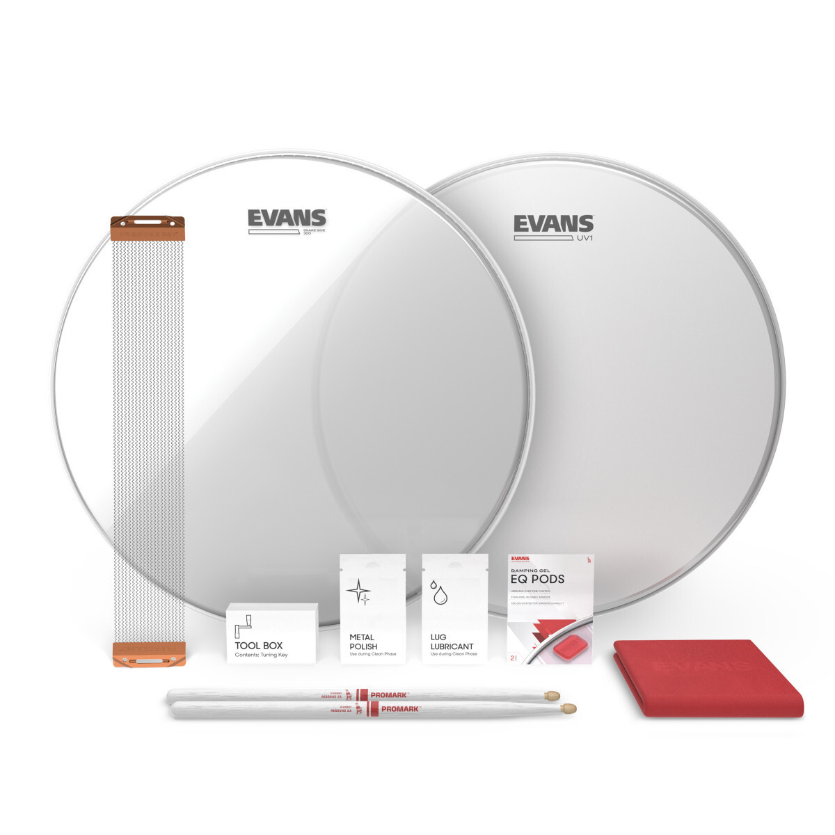 Pack Parche Evans Uv1 Snare Tune Up Kit 14¨ 