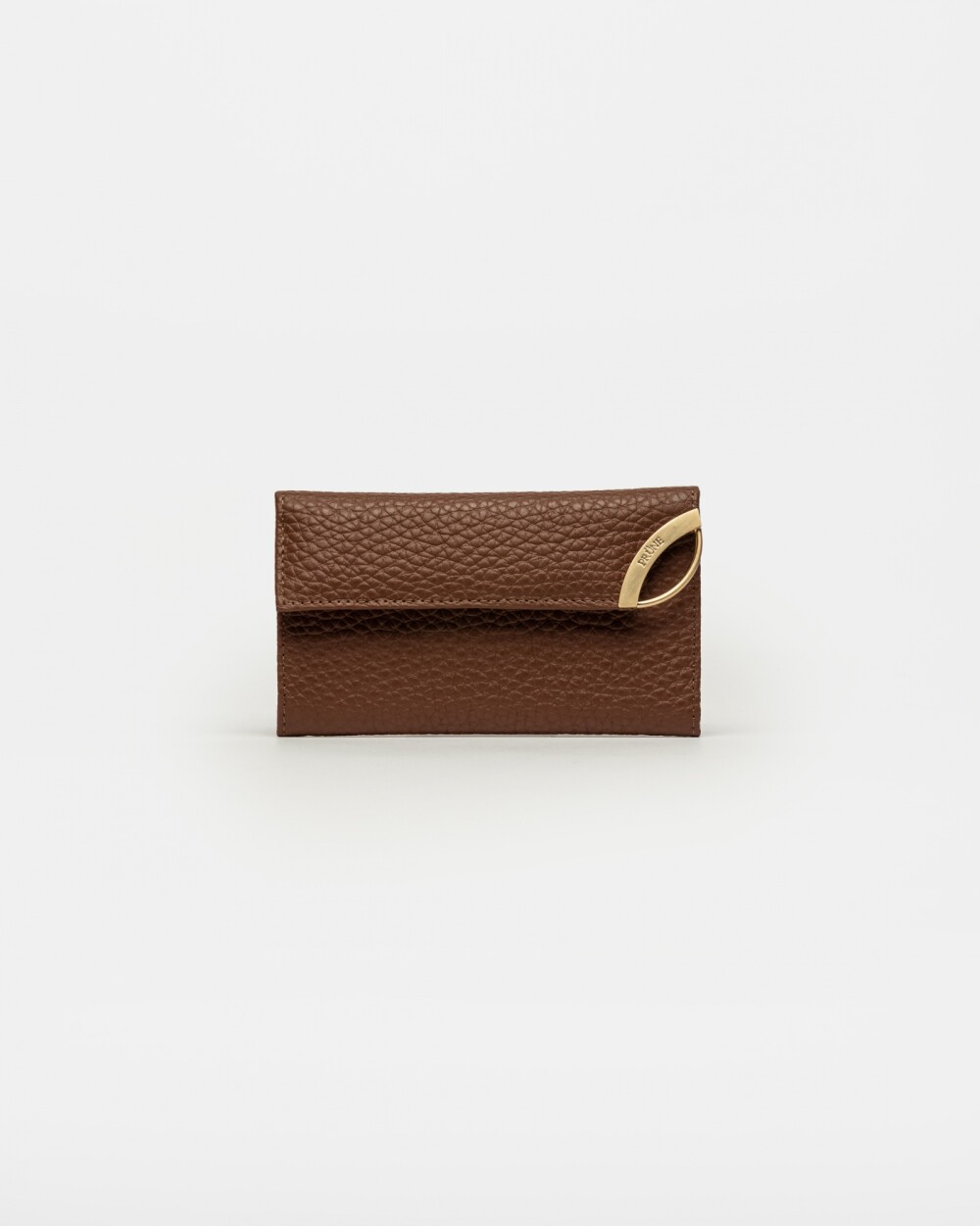 Billetera Katy En Cuero Charol Arrugado Marron