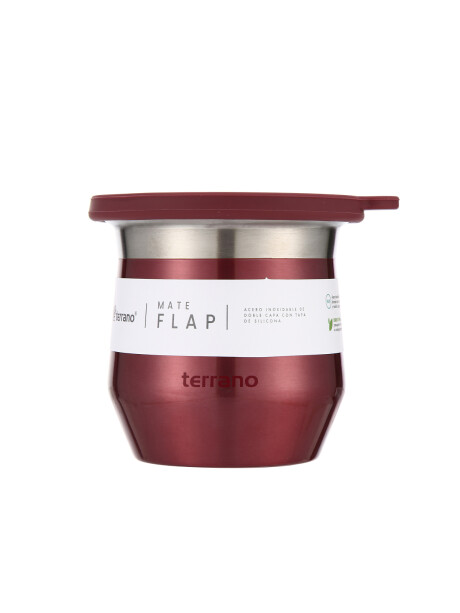 Mate Acero Flap - Metalizado Rojo