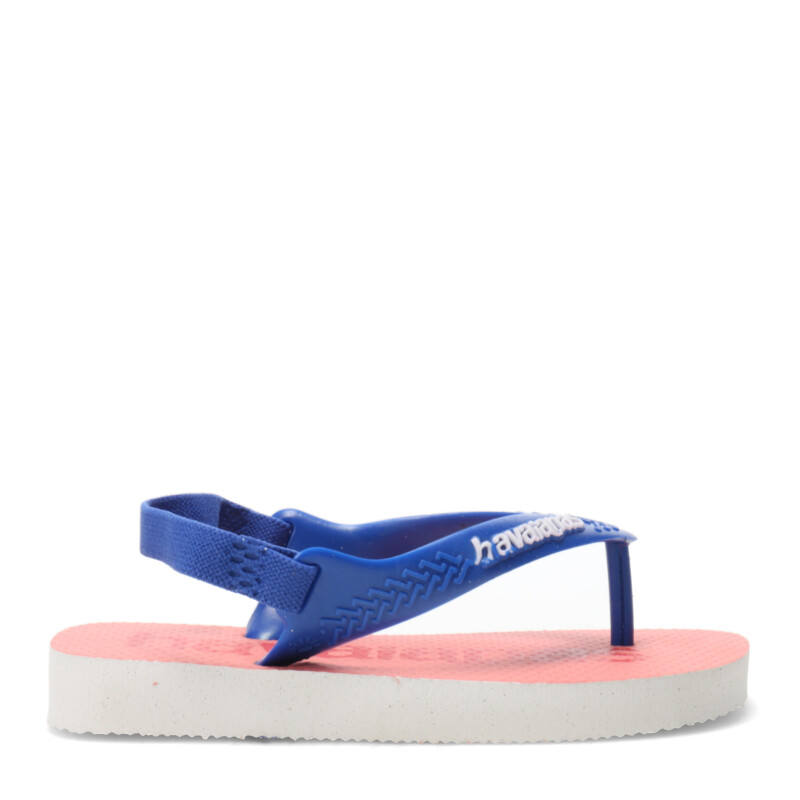 Sandalias Infantiles Havaianas Baby Logomania Blanco - Azul