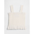 V-SMOCKED WOVEN TOP EYELET WHITE