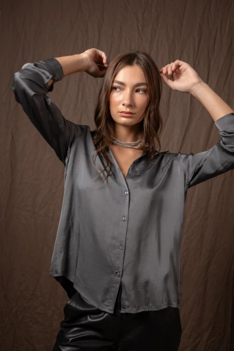 Camisa lisa dama Gris
