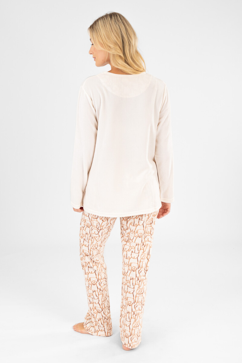 Pijama multi dog polar Beige