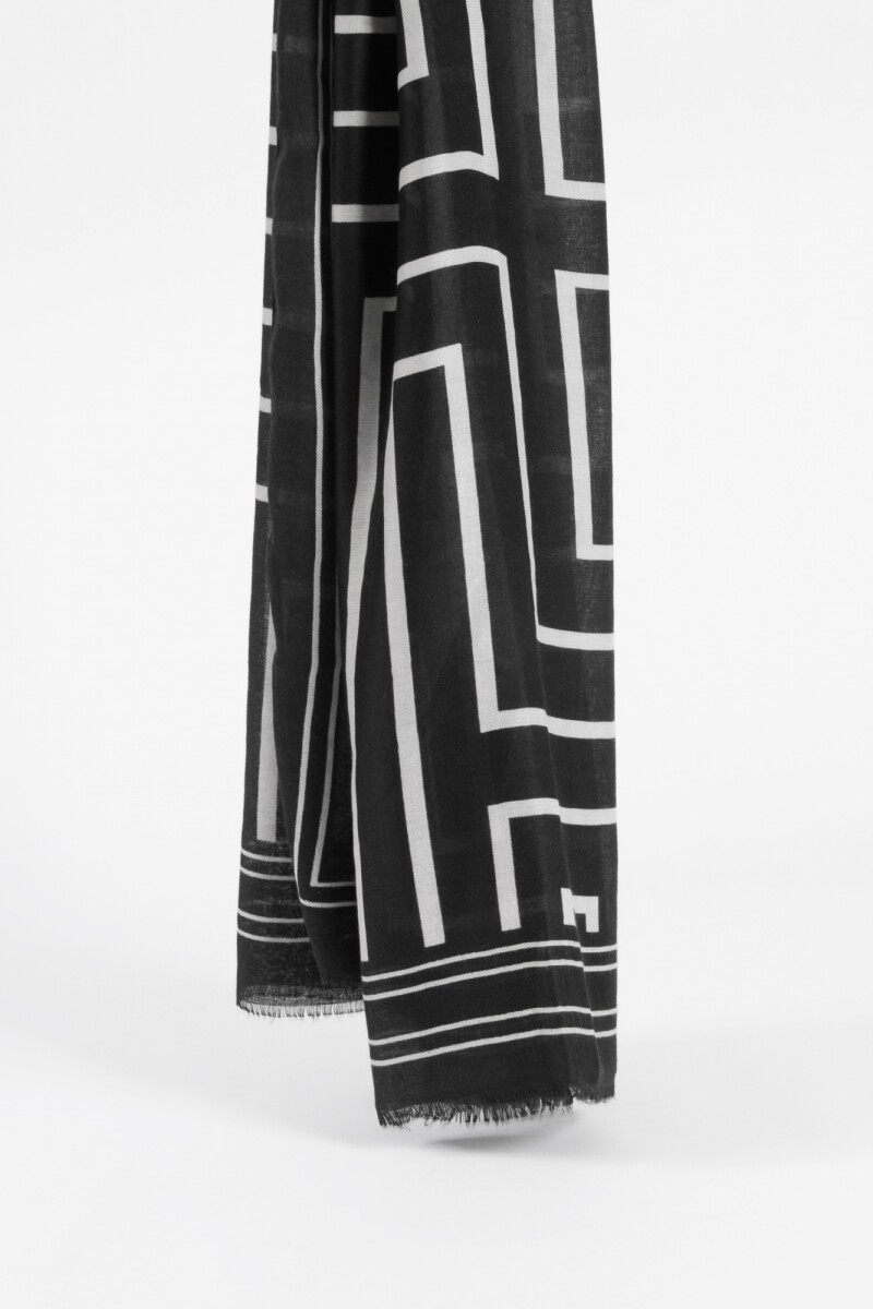 Pashmina geométrico negro